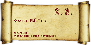 Kozma Míra névjegykártya